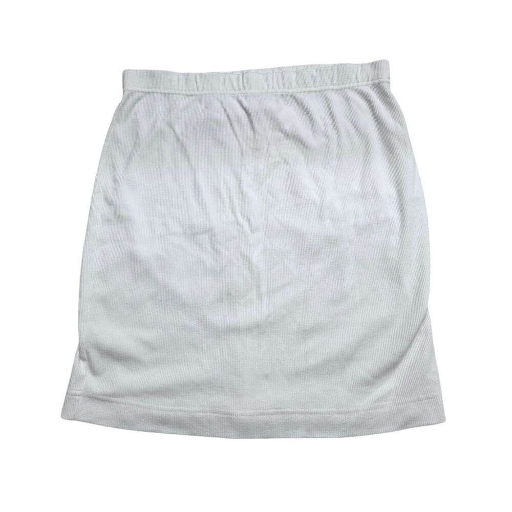 The Limited White Ribbed A Line Skirt- Size Large